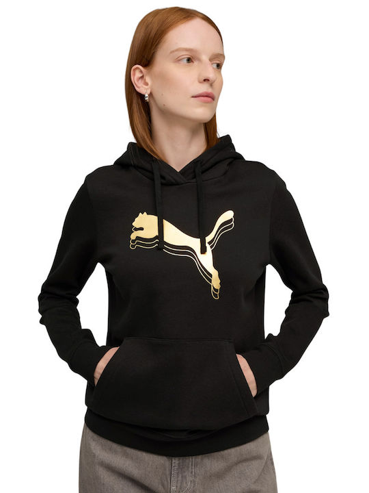 PUMA Ess Φούτερ Μαύρο με Κουκούλα