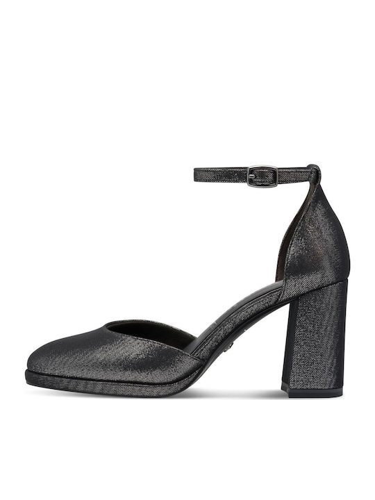 Tamaris Pumps mit Riemchen & hoher Absatz Pewte...
