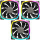 Montech Reverse Blade Case Fans 76.2mm (59cfm) with ARGB Lighting and 4-Pin PWM / 3-Pin Connection 3pcs