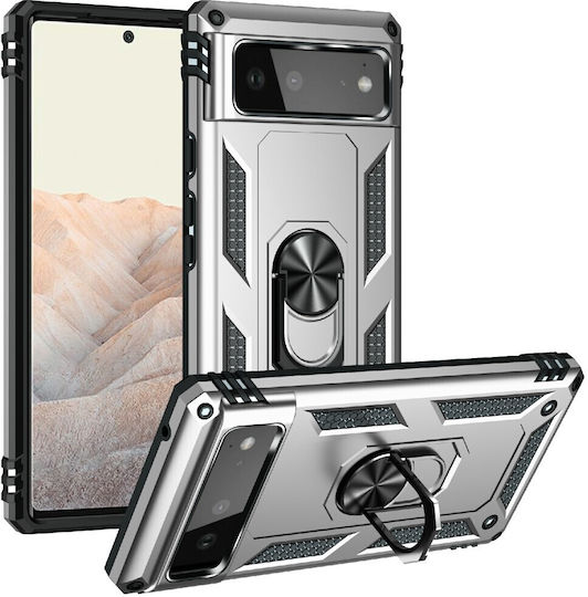 Magnetic Back Cover Silicon Magnetic Argintiu (Google Pixel 6)