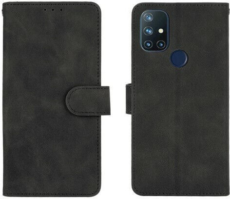 Suport de prindere Wallet Piele artificială Negru (OnePlus Nord N10)