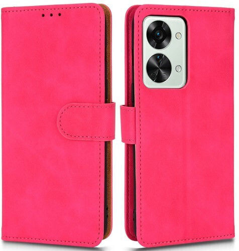 Βάση Στήριξης Όψη Wallet Δερματίνης Φούξια (OnePlus Nord 2T)
