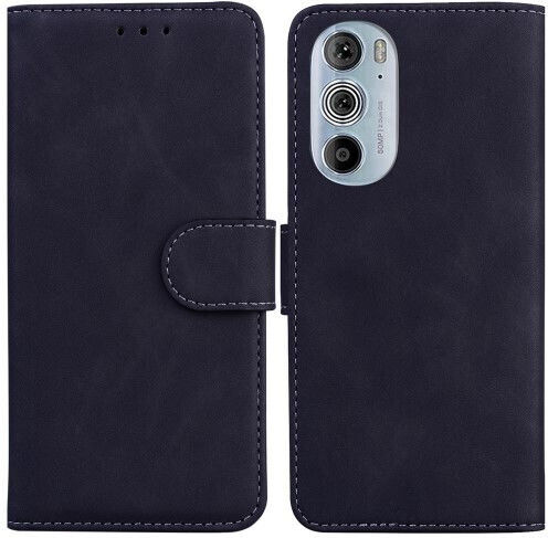 Βάση Στήριξης Όψη Wallet Δερματίνης Μαύρο (Motorola Edge 30 Pro, Edge X30)