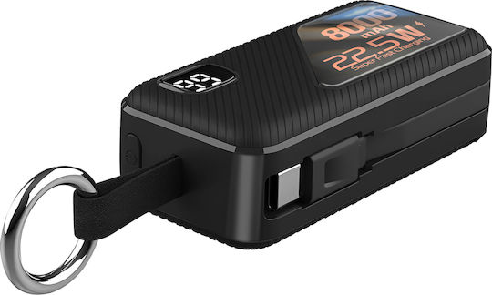 LinQ Външна Батерия 8000mAh 22.5W с USB-C Изходен Порт Черна