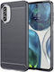 Carbon Fiber Brushed Back Cover Σιλικόνης Μαύρο (Moto G52)