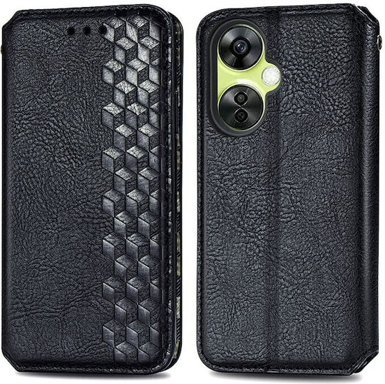 Cubic Grid Book Synthetic Leather Black (OnePlus Nord CE 3)