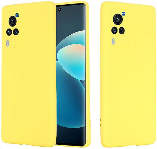 Solid Color Задна корица Силикон Жълт (Vivo X60 Pro 5G)