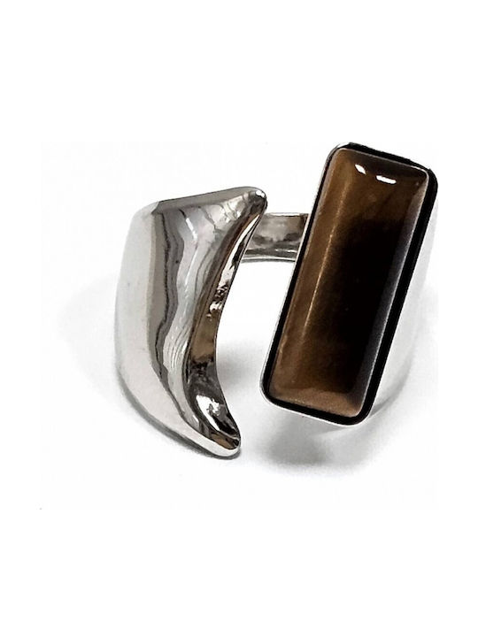 Karma Fashion Damen Ring mit Steinen aus Stahl