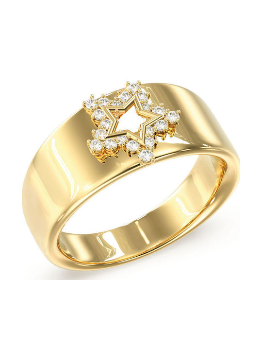 Guess Ring with Stones made of Steel Gold Plated