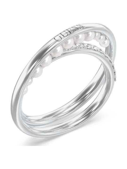 Guess Ring with Pearls made of Steel