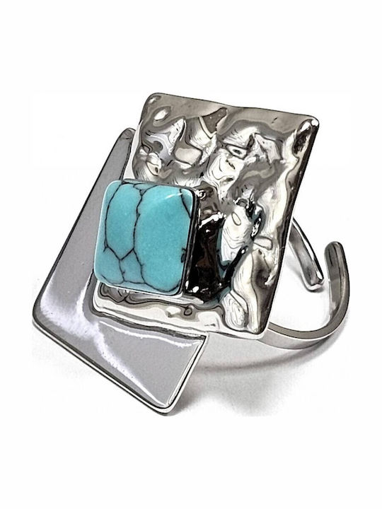Karma Fashion Damen Ring mit Steinen aus Stahl