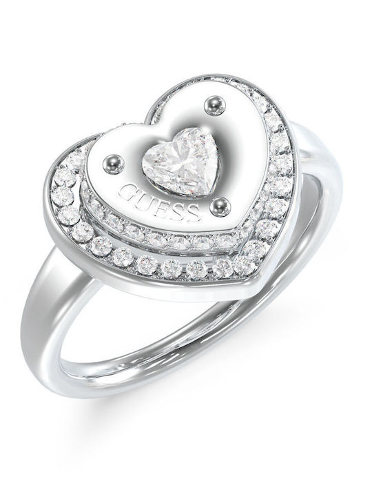 Guess Damen Ring mit Steinen aus Stahl