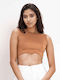 Women's Blouse Sleeveless Camel