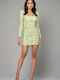 Rochie De Vară Mini Pentru Nuntă Botez Verde