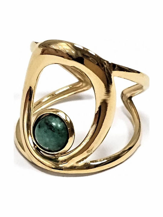 Karma Fashion Damen Ring mit Steinen aus Stahl