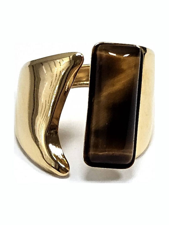 Karma Fashion Damen Ring mit Steinen aus Stahl