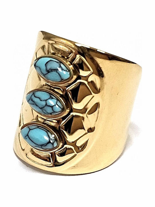 Karma Fashion Damen Ring mit Steinen aus Stahl