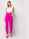 Dama Talie înaltă Tesatura Pantaloni Fuchsia