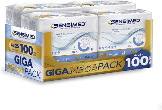 Sensimed Ανοιχτές Πάνες Ακράτειας Νυκτός Giga Megapack 100τεμ Extra Large