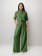 Women's Short-sleeved One-piece Suit Green