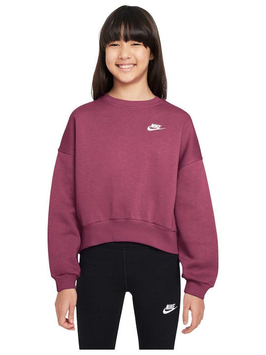 Nike Παιδικό Φούτερ Ροζ Sportswear Club