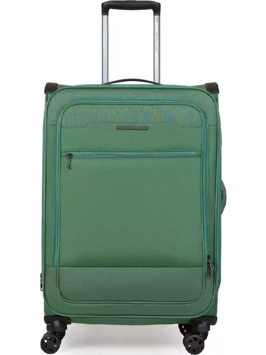 Newcom Cabin Fabric Green Suitcase With 4 Wheels Height 55cm