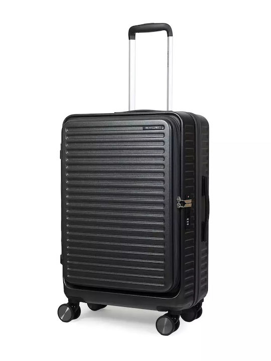Newcom Medium Hard Suitcase Dark Gray with 4 Wheels Height 67cm