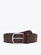 Men's Belt Leather Knitted Brown