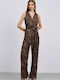 Women's Sleeveless One-piece Suit Leopard
