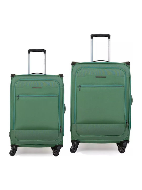 Newcom Reisekoffer Stoff Grüne mit 4 Räder Set ...