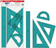 Mp Set Rulers Pa144c Transparent Plastic 4 Pieces Green Pa144c-cn