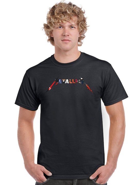 Lux In Tenebris Premium Quality Cotton T-Shirt Metallica Logo Print Black T-Shirt