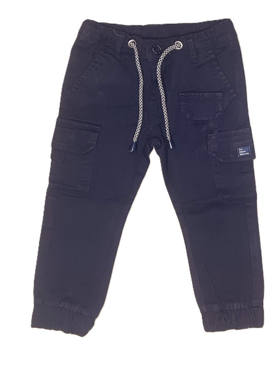 Funky Kinder Schlaghose Cargo Stoff Blau