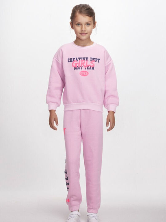 Joyce Kids Sweatpants Set Pink 2pcs