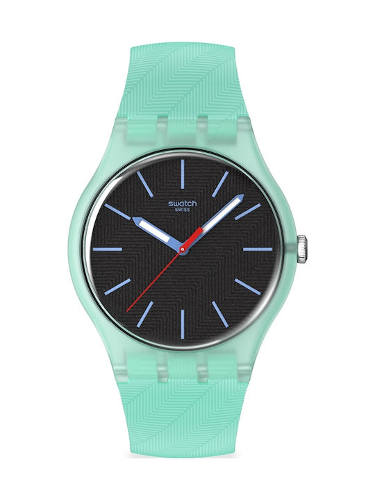 Swatch Swatch Women's Watch with Turquoise Rubber Strap