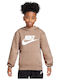 Kids Sweatshirt with Hood and Pockets Beige Sportswear Club