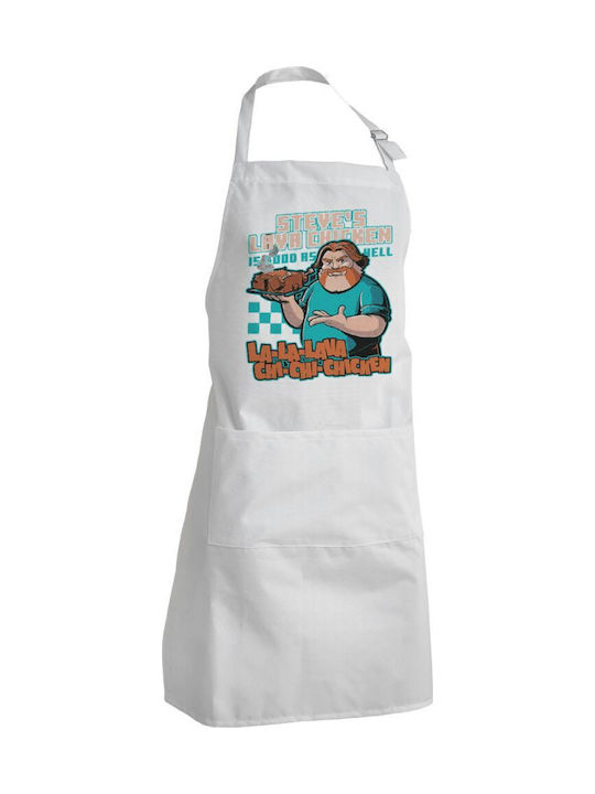 Koupakoupa Steves Lava Chicken Ποδιά Κουζίνας Λευκή 22x40cm KP_31066_apron-bbq-adult