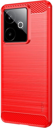 Mofi Brushed Carbon Umschlag Rückseite Silikon Rot (Realme GT 7)
