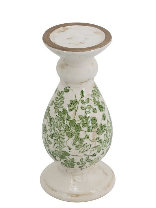 Artekko Aurelion Candle Holder Ceramic in White Color 12x25.5x12cm 1pcs