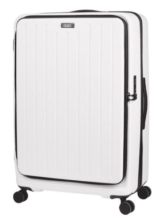 CAT Großer Hart-Reisekoffer Weiß mit 4 Rädern Höhe 81cm