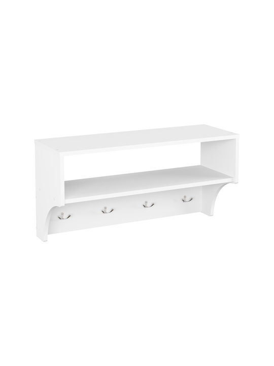 Pakketo Wall Hanger Crosta Wooden 8 Hooks White 80x8x28cm