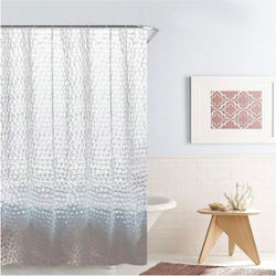 Shower Curtain 180x180cm Transparent Stones