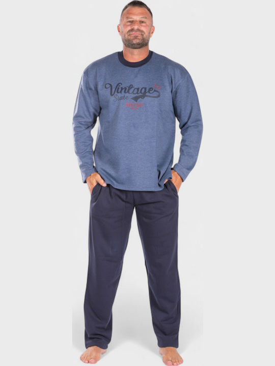 Pijamale Pentru Bărbați Bluza Vintage Albastră Cl2607-2-Raf
