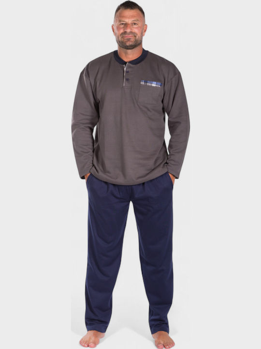 Men's Pyjama Fleece Collection Pocket Gray Cl26109-2-Anthracite