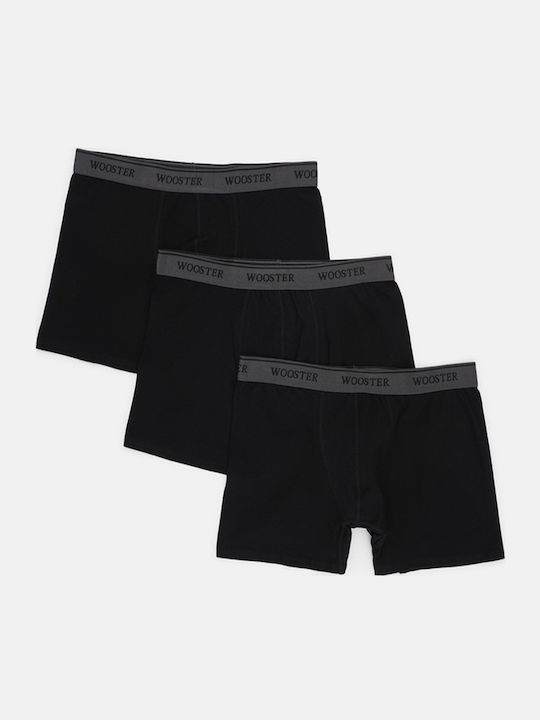 Wooster Herren-Boxershorts 3Packung Black