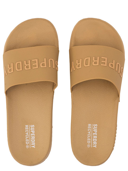 Superdry Ανδρικά Slides Μπεζ