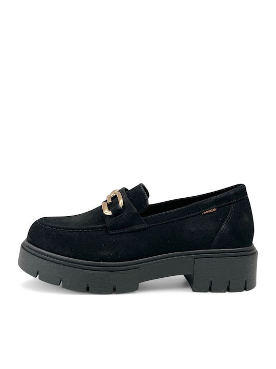 Ragazza Leder Damen Mokassins in Schwarz Farbe