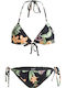 Classics Tiki Tri Bikini Set with Removable Padding Floral Anthracite Marina Stripes