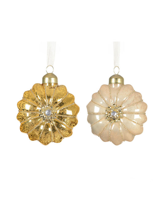 Flower Hanging Ornament Flower Glass 8cm Various Designs or Colors