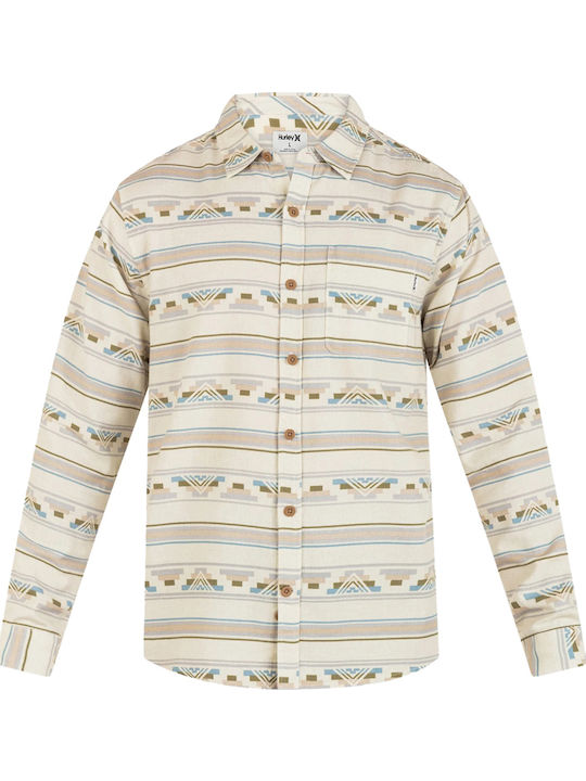 Hurley 'portland' Long-sleeved Flannel Shirt Ecru